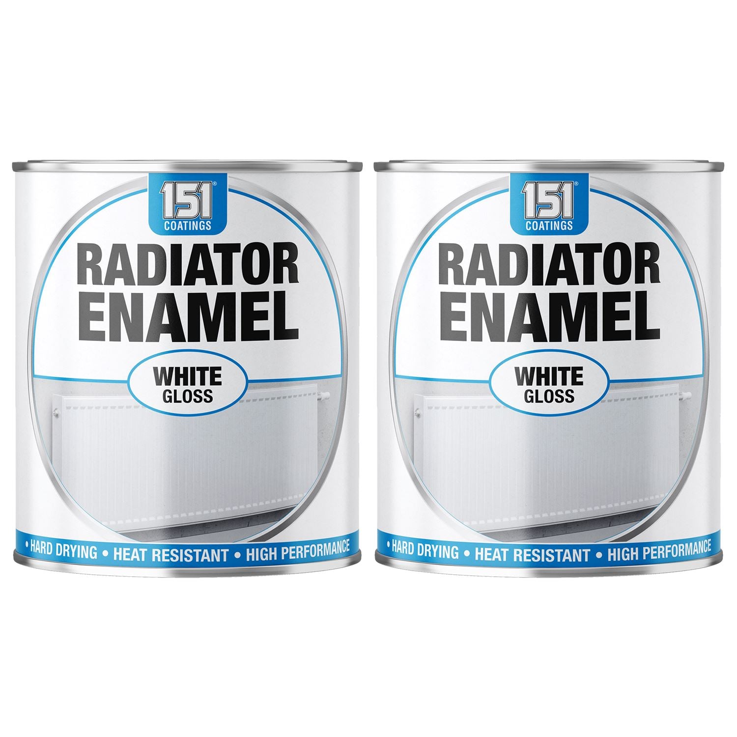 2X Radiator Enamel White Gloss Paint 300ml Tin Paint
