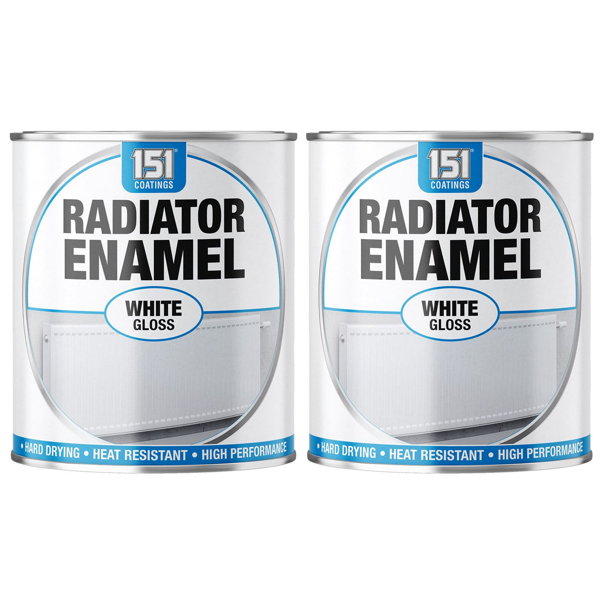 2X Radiator Enamel White Gloss Paint 300ml Tin Paint