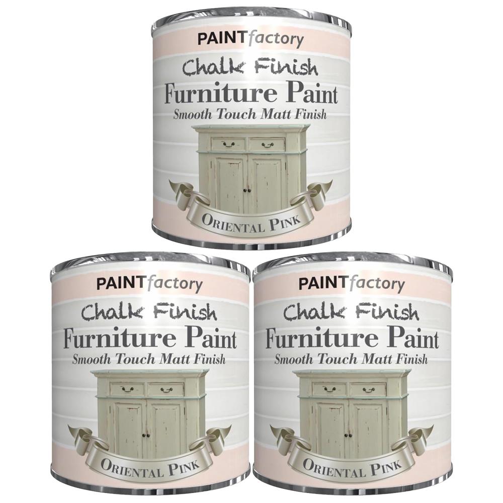 3X Paint Factory Oriental Pink Chalk Paint 250ml Tin Paint