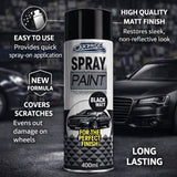2X Matt Black Car Spray Paint 400ml