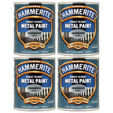 4X Hammerite Hammered Silver Paint 750ml Tin Paint