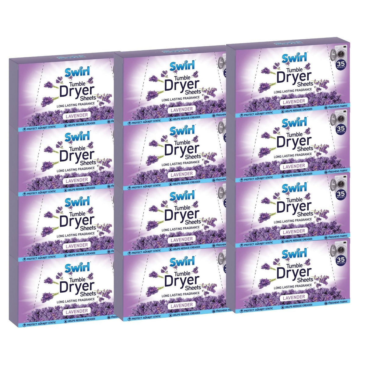 12X - Swirl Tumble Dryer Sheets Lavender 35Pk