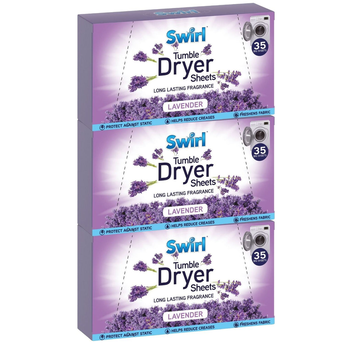 3X - Swirl Tumble Dryer Sheets Lavender 35Pk