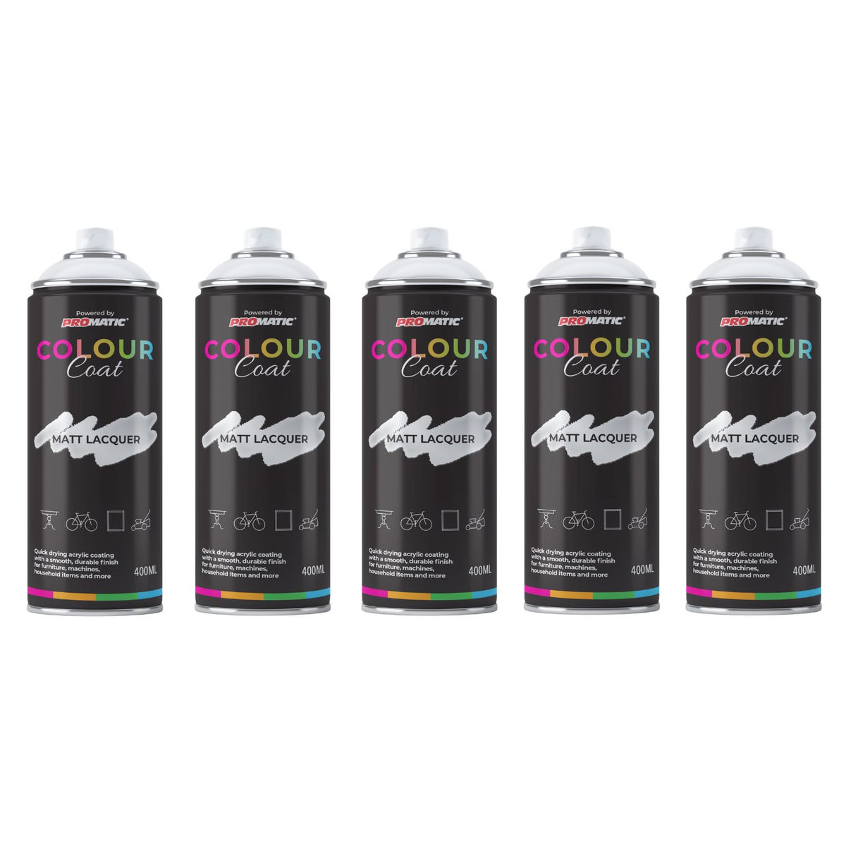 5X Clear Coat Clear Matt Spray Paint 400ml