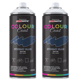 2X Stormy Blue RAL 5008 Satin Spray Paint 400ml