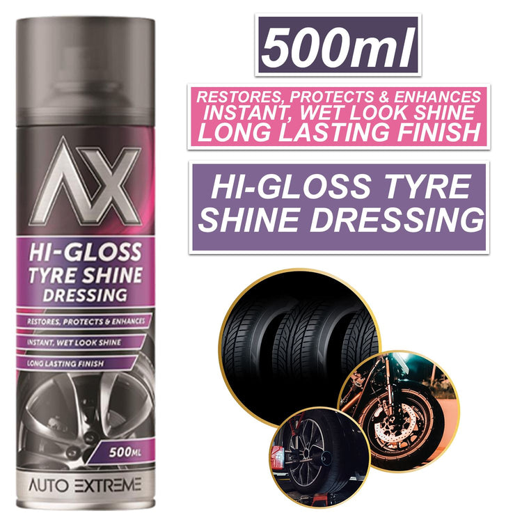 1X - Hi-Gloss Tyre Shine Spray 500ml Spray Paint