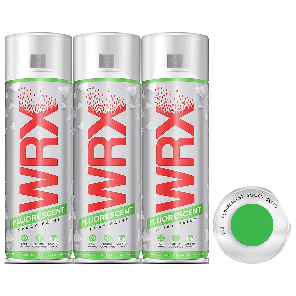 3X WRX Fluorescent Garden Green Spray Paint 400ml Spray Paint