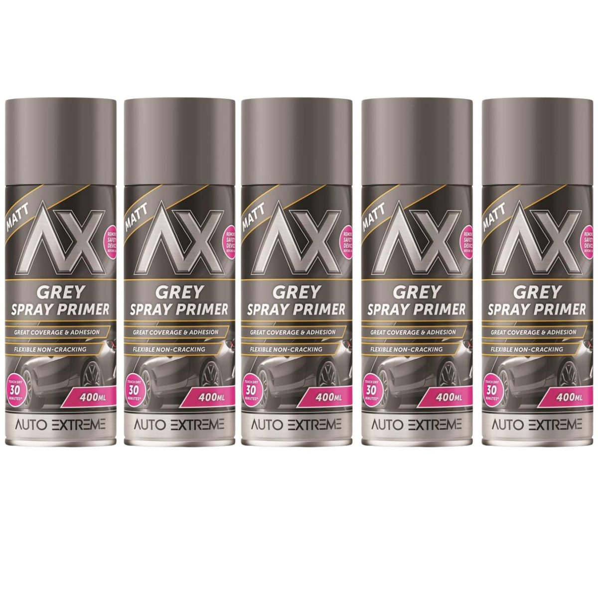 5X Auto Extreme Grey Primer Spray 400ml