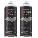2X Pebble Grey RAL 7030 Satin Spray Paint 400ml