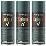 3X Paint Factory Forest Green Gloss Spray Paint 400ml