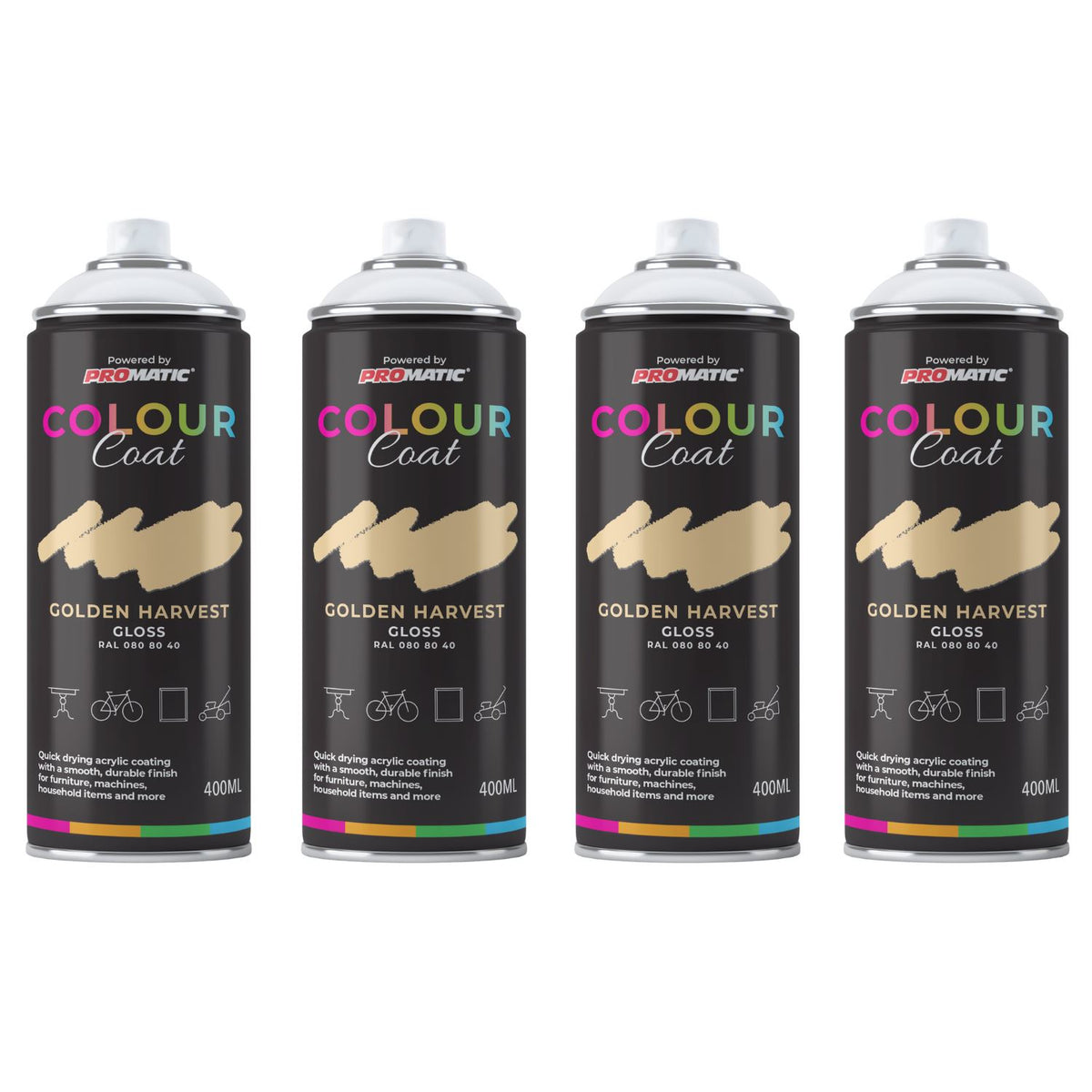 4X Golden Harvest RAL 080 80 40 Satin Spray Paint 400ml