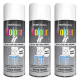3X Paint Factory White Primer Spray Paint 400ml