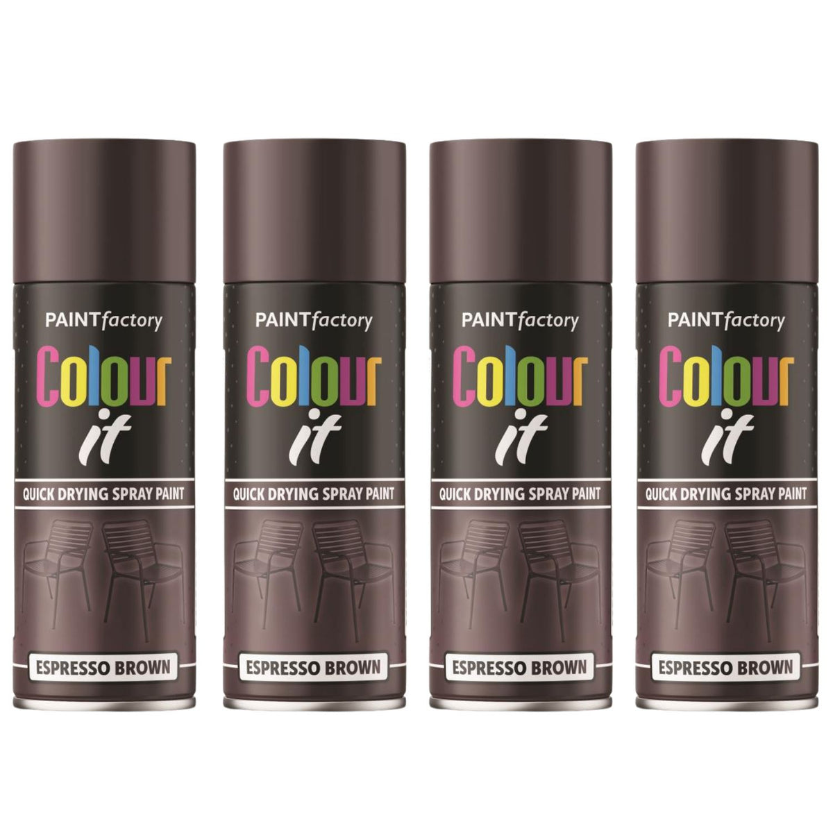 4X Paint Factory Espresso Brown Gloss Spray Paint 400ml