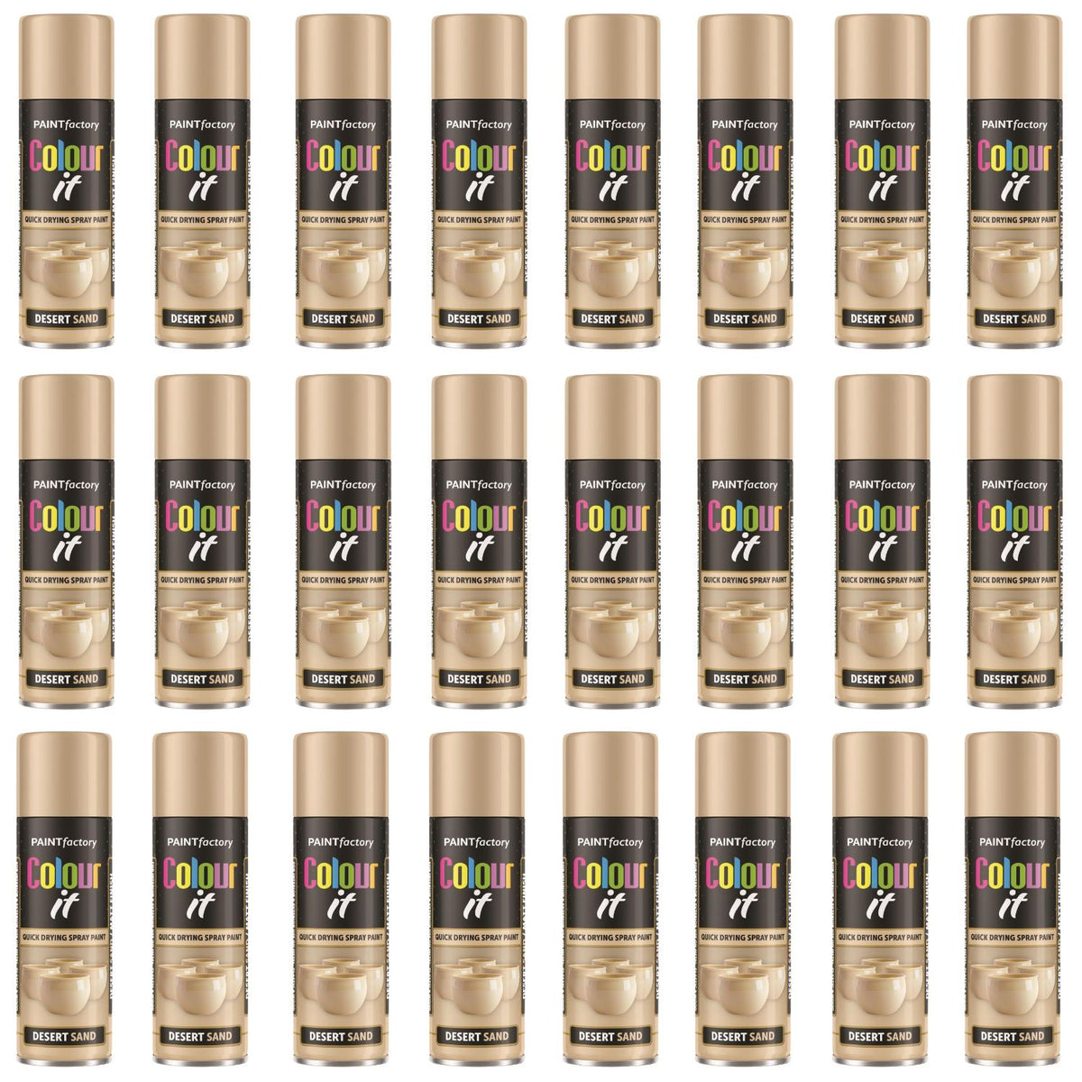 24X - Paint Factory Desert Sand Matt Spray Paint 250ml