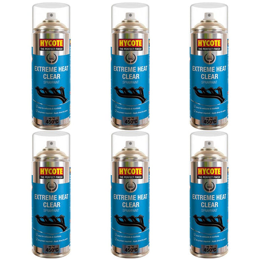 6X Hycote Extreme Heat Clear Spray Paint 400ml