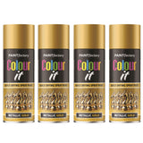 4X Paint Factory Gold Metallic Spray Paint 400ml