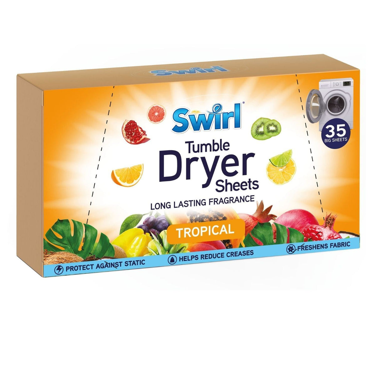 1X - Swirl Tumble Dryer Sheets Tropical 35Pk