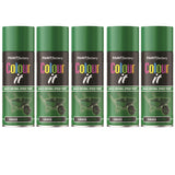 5X Paint Factory Grass Green Gloss Spray Paint 400ml.