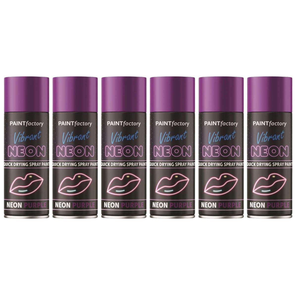 6X Paint Factory Purple Fluorescent Neon Spray Paint 200ml