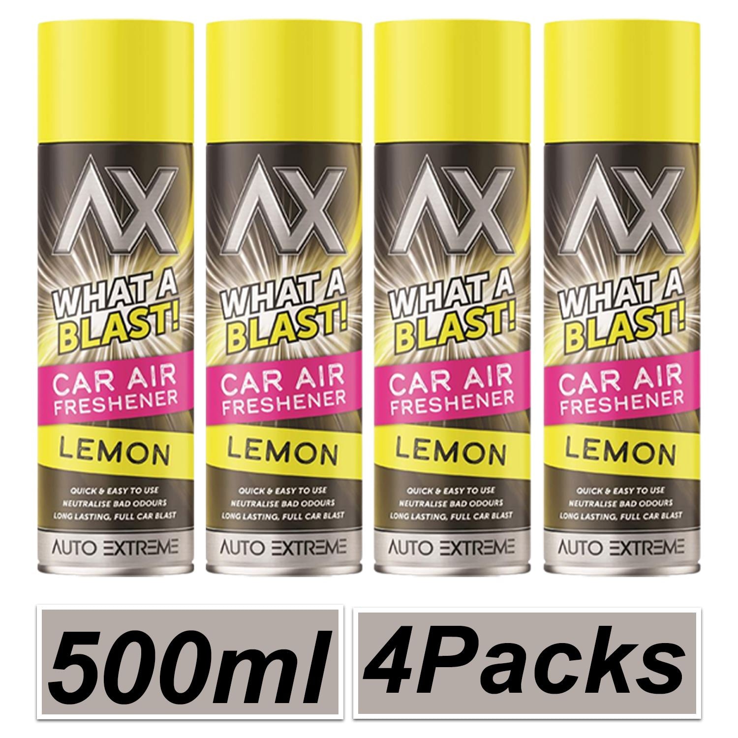 4X - What A Blast! Lemon Car Air Freshener Spray 500ml Car Air Freshener