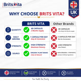 Brits Vita Magnesium Citrate 740mg 60 Capsules Super Strong Effective Vegan - UK