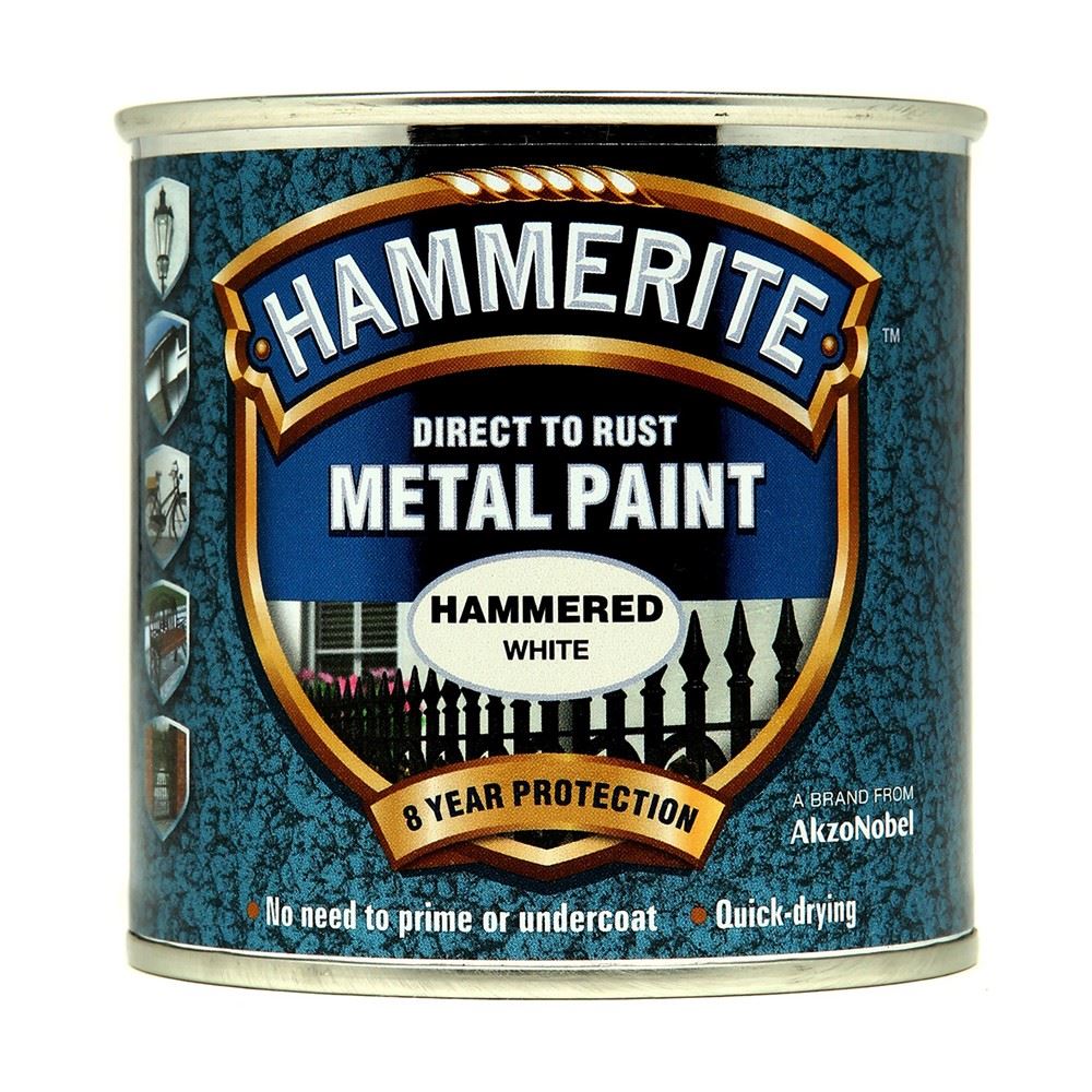 5X Hammerite Hammered White Paint 250ml