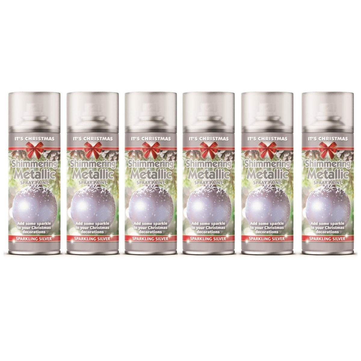 6X - Rapide Christmas Metallic Silver 200ml Spray Paint