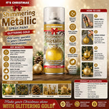 3X - Rapide Christmas Metallic Gold 200ml Spray Paint