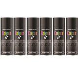 6X Paint Factory Black Satin Spray Paint 400ml