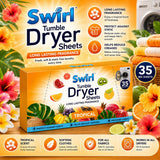 4X - Swirl Tumble Dryer Sheets Tropical 35Pk