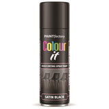 Paint Factory Black Satin Spray Paint 250ml