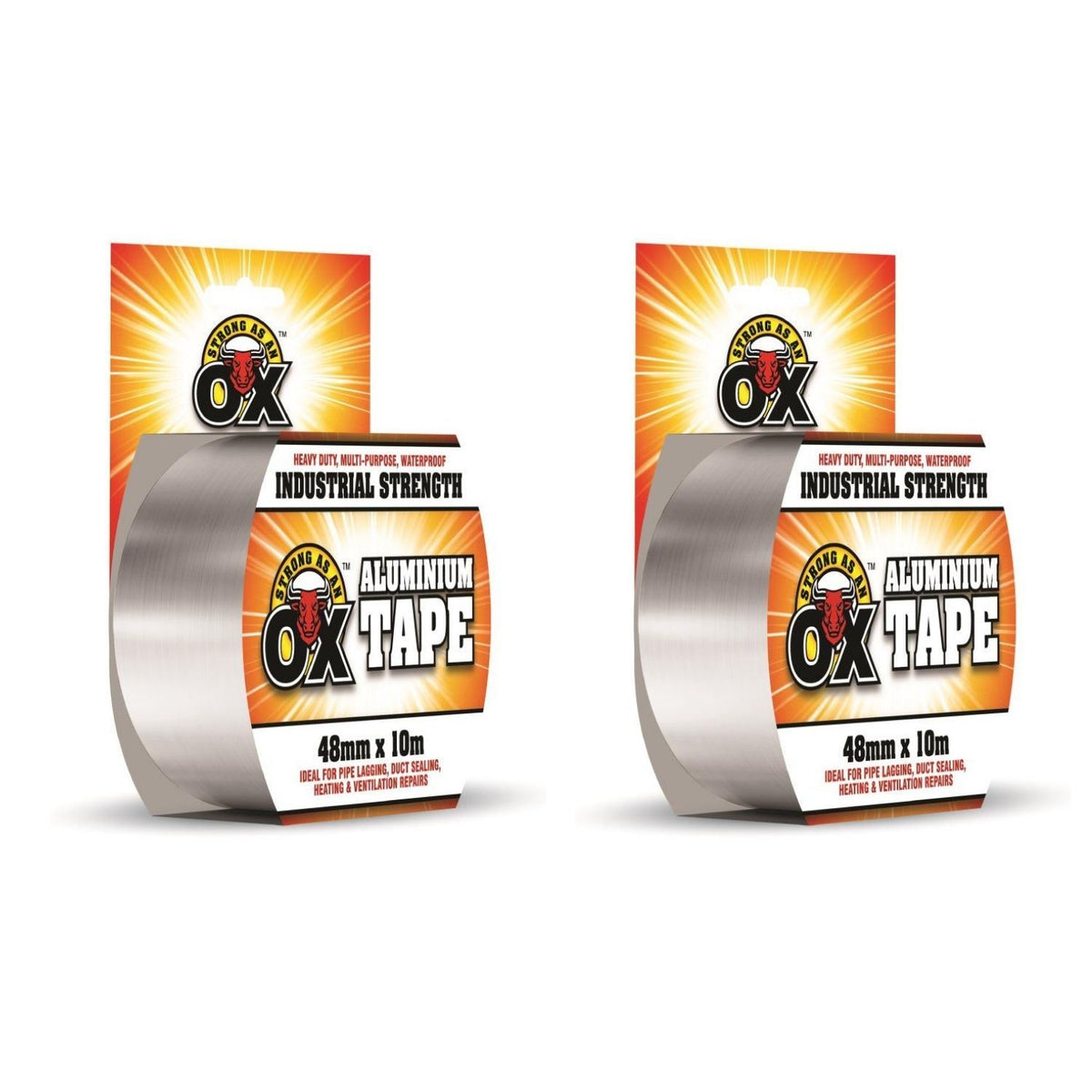 2X - STRONG AS AN OX Aluminium Tape 48 MM X 10M