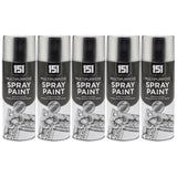 Five cans of 151 multipurpose auto chrome spray paint with chrome gloss finish for professional use