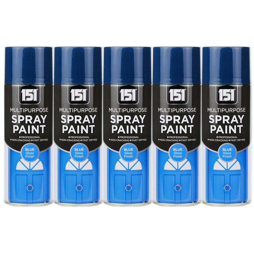 5X 151 Blue Gloss Spray Paint 400ml Spray Paint
