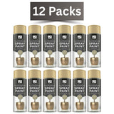 12 packs of champagne gold spray paint 400ml for versatile crafting and DIY projects