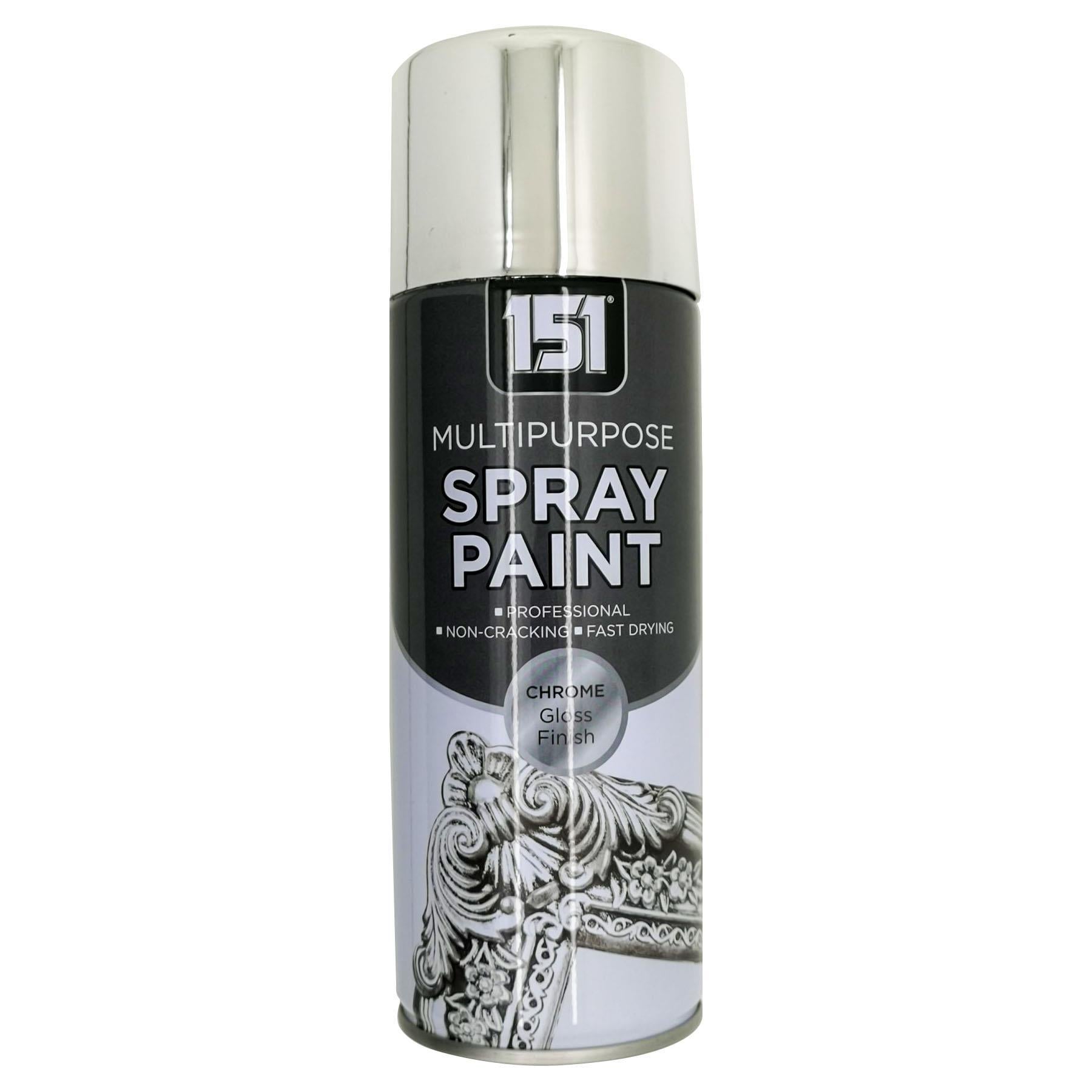 151 Chrome Gloss Spray Paint 400ml can with professional finish for quick applications