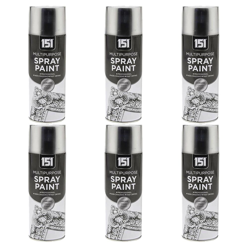 151 chrome spray paint 400ml cans in a set for versatile and durable surface finishing