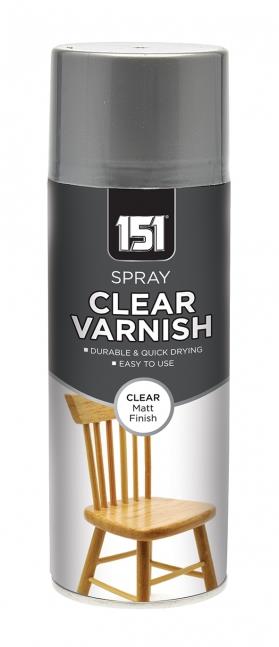151 clear matt varnish spray for durable and quick drying finishes on various surfaces