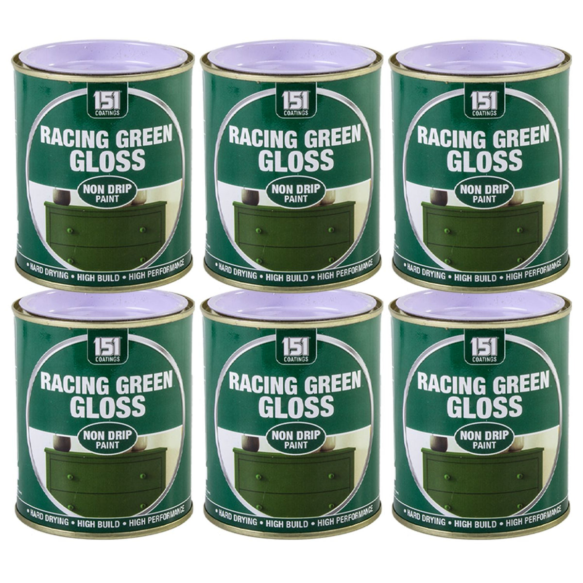 6X Racing Green Gloss Non-Drip Paint 300ml Tin Paint