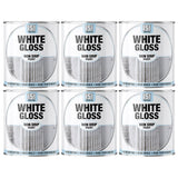 6X White Gloss Non-Drip Paint 300ml Tin Paint