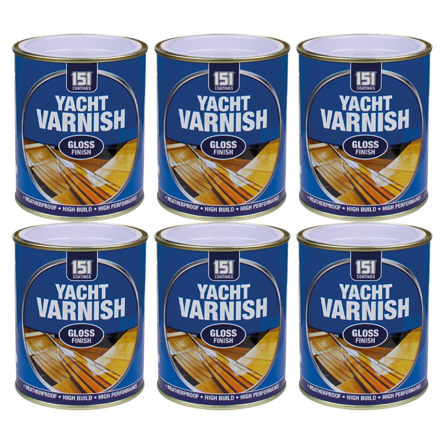 6X Yacht Varnish Gloss Paint 300ml Tin Paint