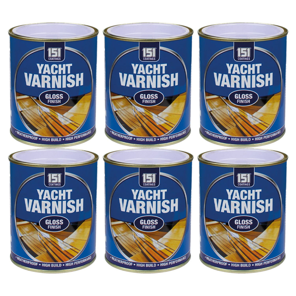 6X Yacht Varnish Gloss Paint 300ml Tin Paint