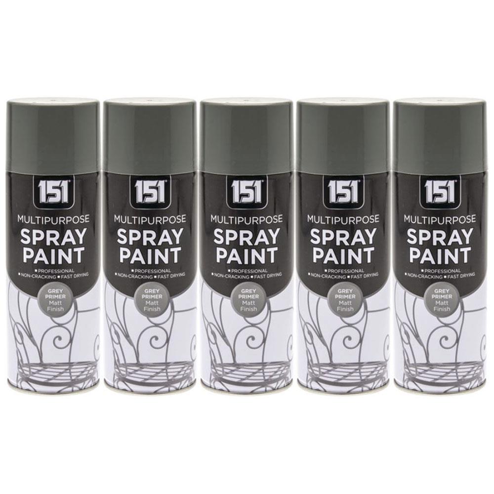 5X 151 Grey Primer Spray Paint 400ml Spray Paint