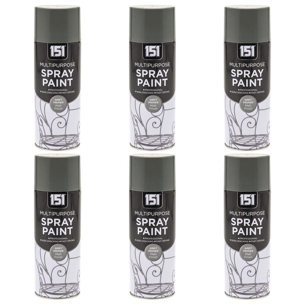 6X 151 Grey Primer Spray Paint 400ml Spray Paint