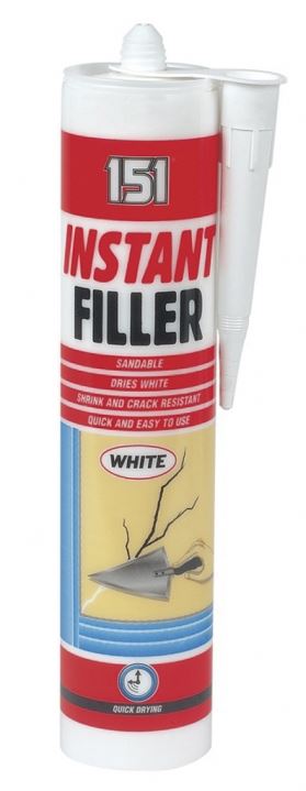151 Instant Filler Cartridge 280ml in White, Quick and Easy to Use for Repairs