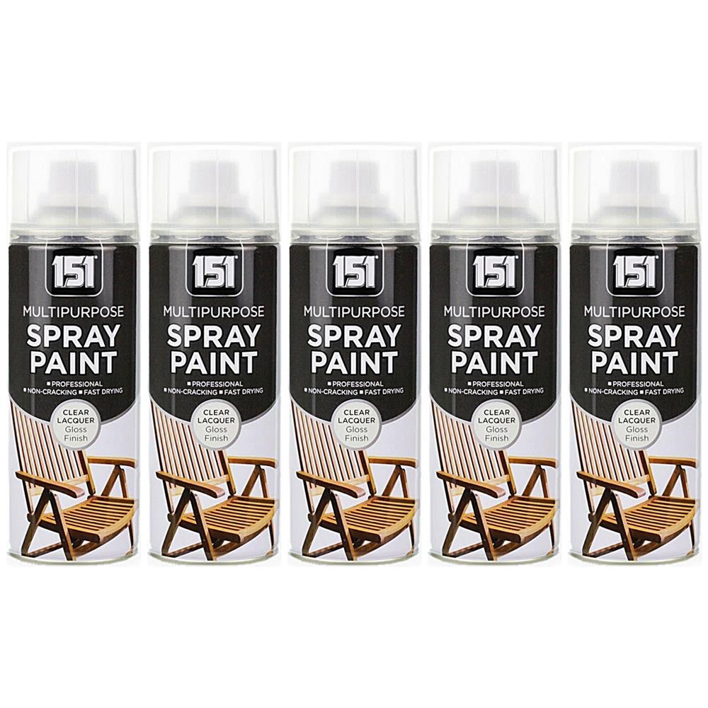 5X 151 Clear Lacquer Spray Paint 400ml Spray Paint