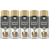 5X 151 Champagne Gold Metallic Gloss Spray Paint 400ml Spray Paint