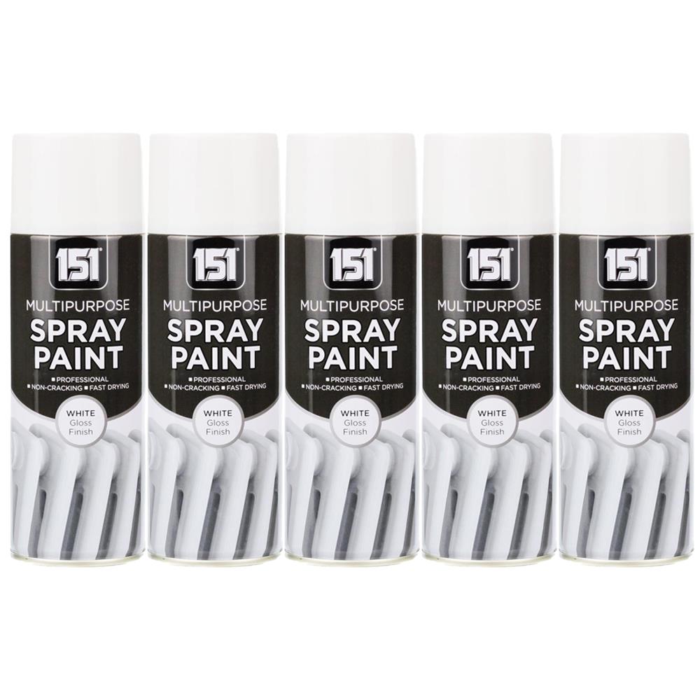 5X 151 White Gloss Spray Paint 400ml Spray Paint