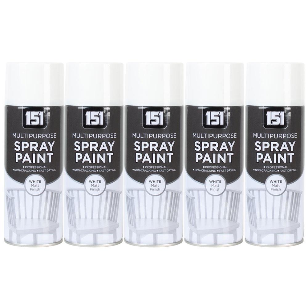 5X 151 White Matt Spray Paint 400ml Spray Paint