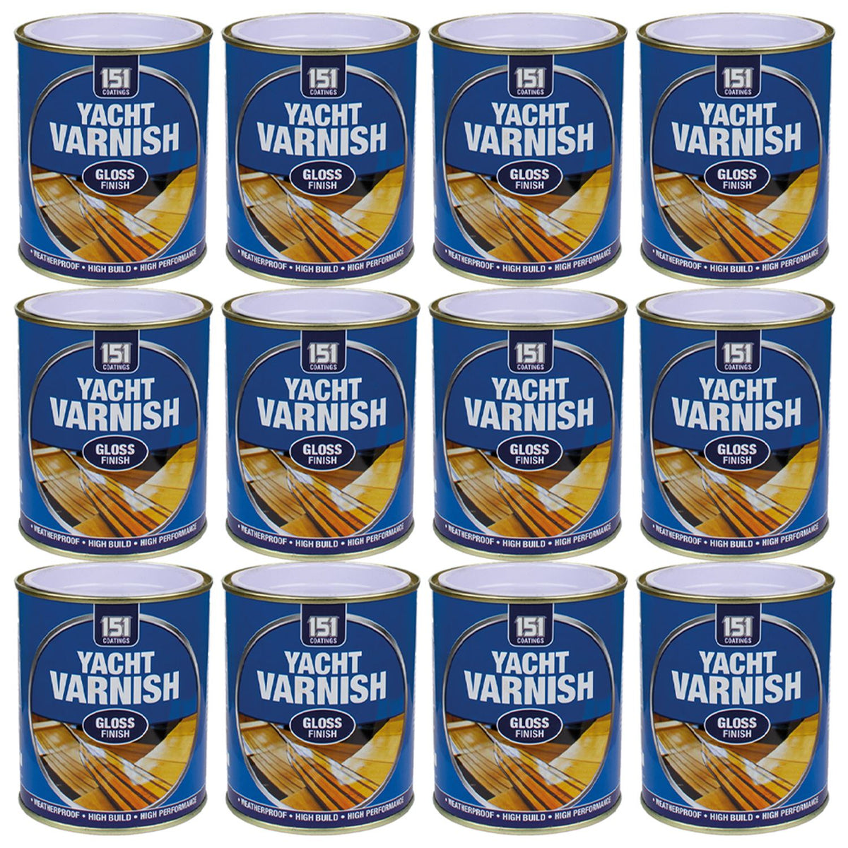 12X Yacht Varnish Gloss Paint 300ml Tin Paint